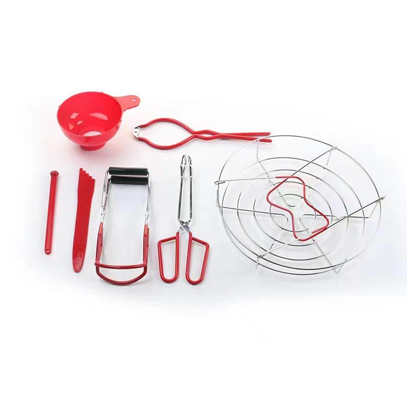 Set di Pinze da Cucina Antiscivolo e Isolanti Termici e Sollevatori per Pentole da 7 Pezzi per una Sicura Preparazione della Marmellata