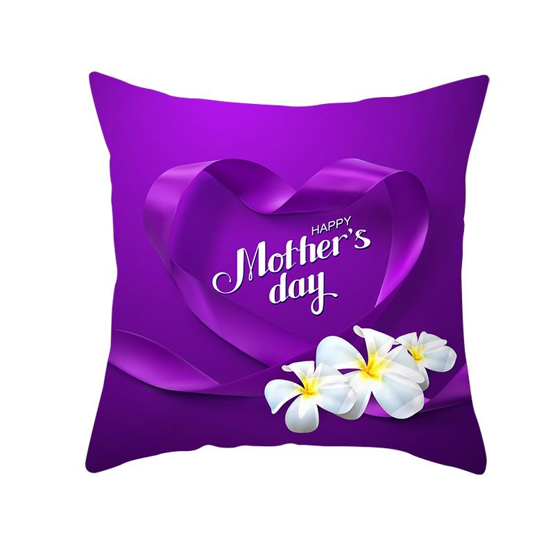 Mother's Day Pillow Peach Skin Printed Pillow Cover Sofa Cushion Cover Car Cushion Cover Home Decoration