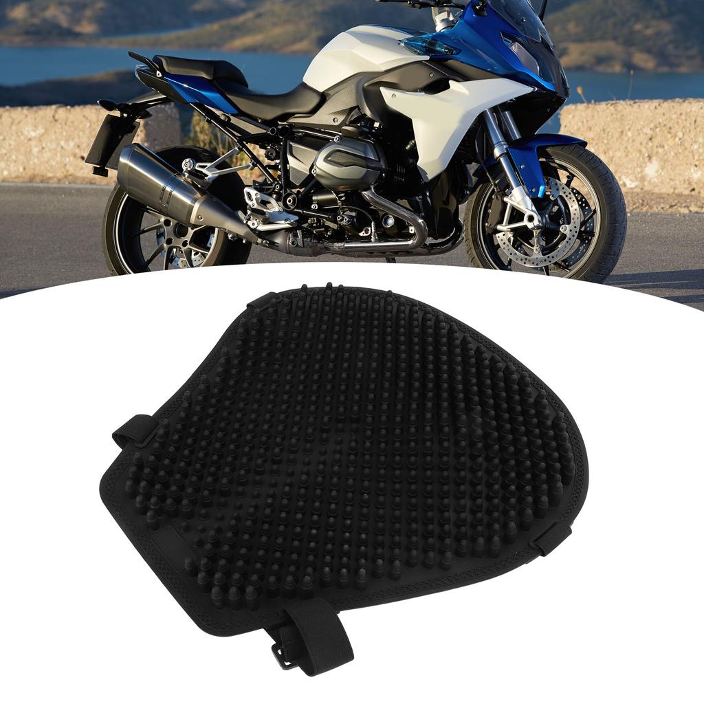 Motorcycle Gel Seat Cushion Cooling Down Shock Absorption Pressure Relieve Universal Black Seat Cover