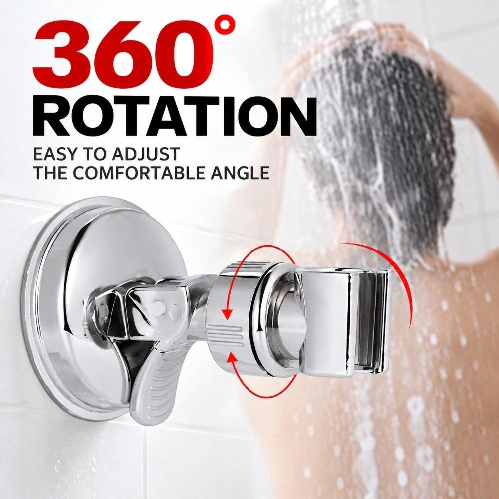 2 Pack Electroplated Shower Head Bracket with Suction Cup Sprayer Holder  Shower Room