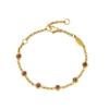 Classic Fashion Geometric Colorful Zircon Beaded Bracelet 12 Birthstones Stainless Steel 18K Gold Plated Anniversary Gift