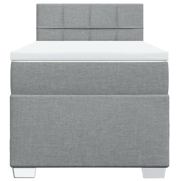 Maison Exclusive - Sommier à lattes de lit avec matelas Gris clair 90x200 cm Tissu