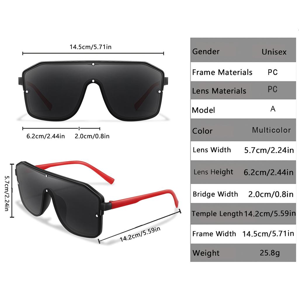 Fashion Square Big Frame Sunglasses Men Women Cycling Windproof Uv Protection Goggles Outdoor Sports Driving Travel Eyewear