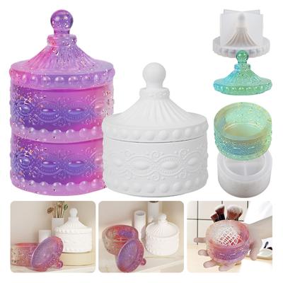 Stampo Scatola Porta Gioielli Impilabile Stampo Fai da Te Stampo Scatola Portaoggetti in Resina Stampo Scatola Regalo Gioielli Stampo in Silicone Stampo Scatola Portaoggetti