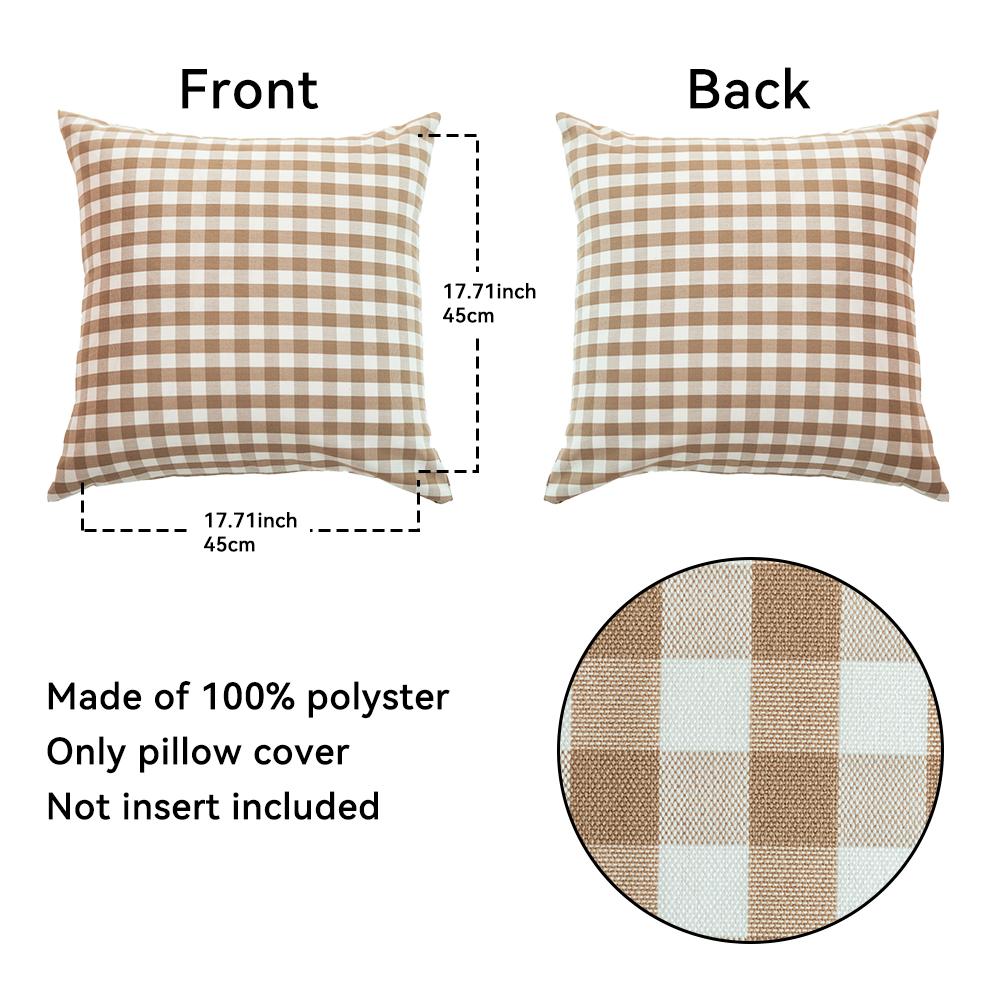 

1 шт. коричневый чехол для подушки, современный скандинавский простой сетчатый наволочка в полоску для дивана, гостиной, домашнего декора, серия Nuan Small lattice-45x45cm