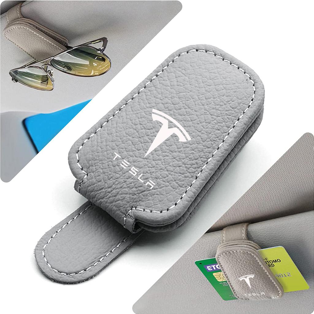 AMK1 Car Sunglasses Holder Sun Visor Glasses Clip Eyeglass Storage For Tesla Model 3 Highland Y Juniper Model S Model X Cybertruck