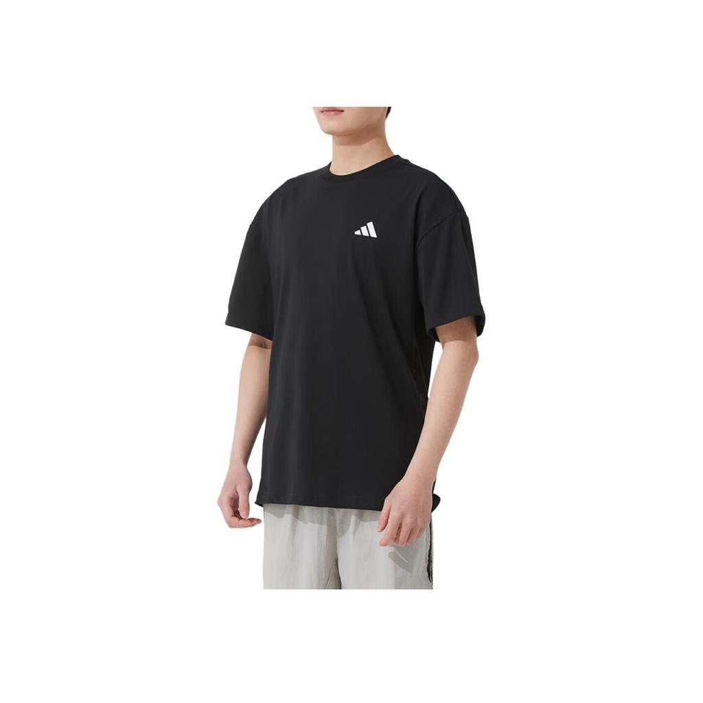 Adidas Sports Casual Simple Round Neck Pullover Short Sleeve T-Shirt Men Tops Black JN6766