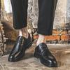 Frühling und Herbst Brock Britischer Stil Schwarz Kleine Lederschuhe Herren Schnürschuhe Business Kleid Bedruckt Herren Lederschuhe 9623-J
