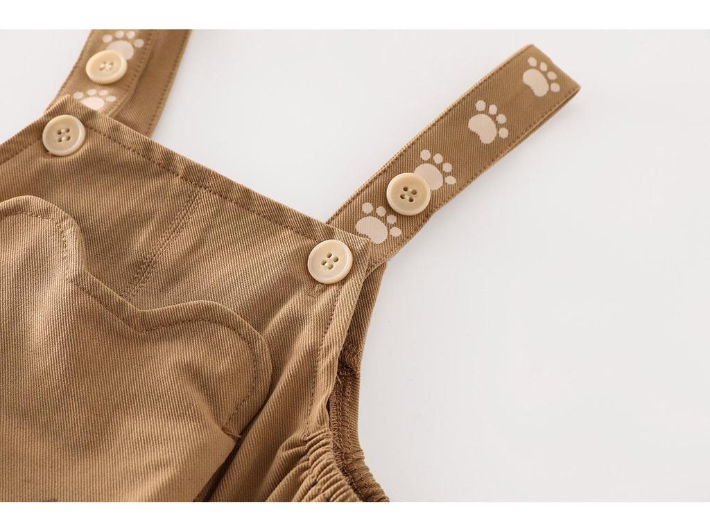 2025 Autumn Baby Korean-Style Cute Bear Overalls: Casual Infant Trousers