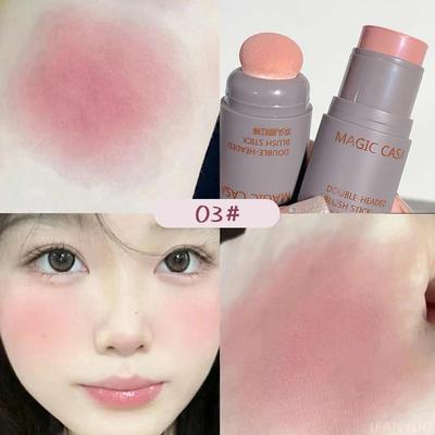1PC Double-ended Blush Stick Waterproof Brightening Face Contouring Shadow Blusher Long-lasting Tint Cheek Korean Makeup Cosmetics