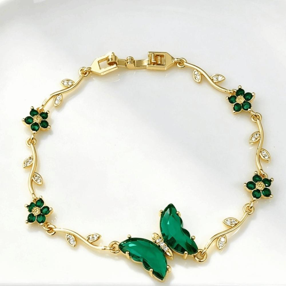 Crystal Inlay Crystal Bracelet Zirconia Women Bracelet Minimalist Look Leaf Bracelet Dating Outfit
