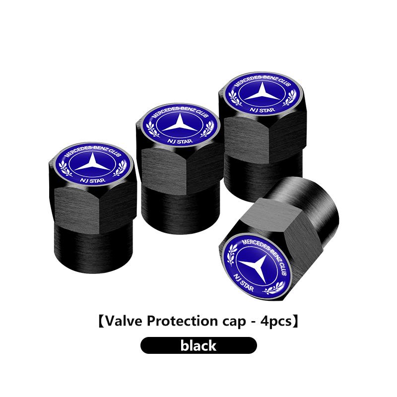 Car Sticker 4pcs Car Wheel Tire Valve Tyre Caps Universal Auto Accessories For Mercedes Benz CLK GLC W212 C200 C300 W203 W204 W2