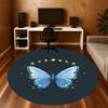1pc Butterfly Moon Round Chair Mat Office Area Rug - Non-Slip, Floor Mat for Office, Bedroom, and Indoor Decor P127005
