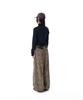 AAKAM Knee Pin-Tuck Leopard Cotton Pants (Brown)