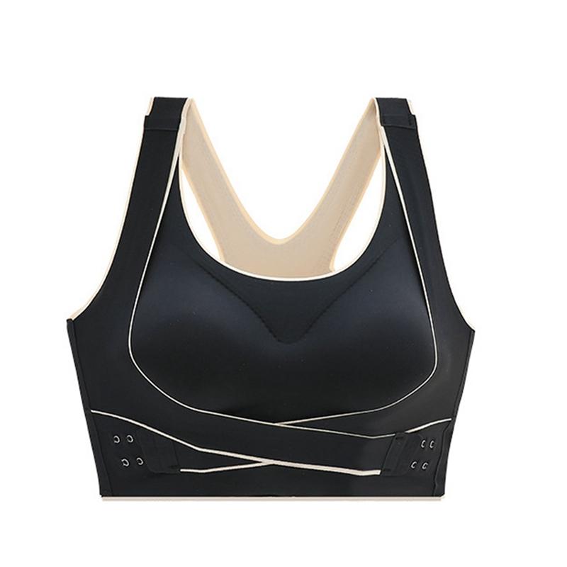 Women's Invisible Front Cross Closure Shockproof Yoga Sports Bra Beauty Back Cross Strap Anti-Sagging Casual Fitness Bralette
