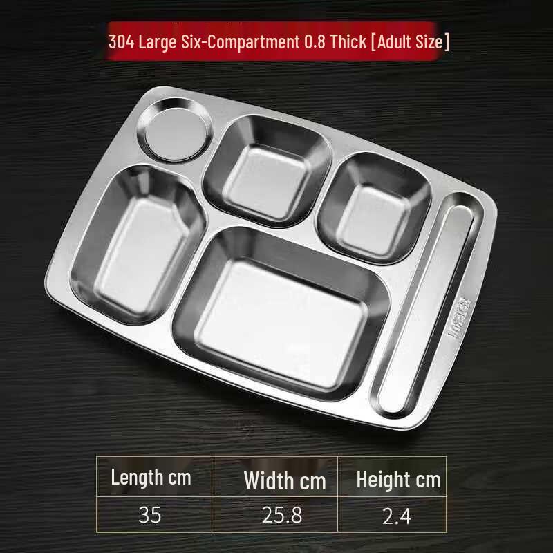 304 Stainless Steel Partitioned Meal Tray