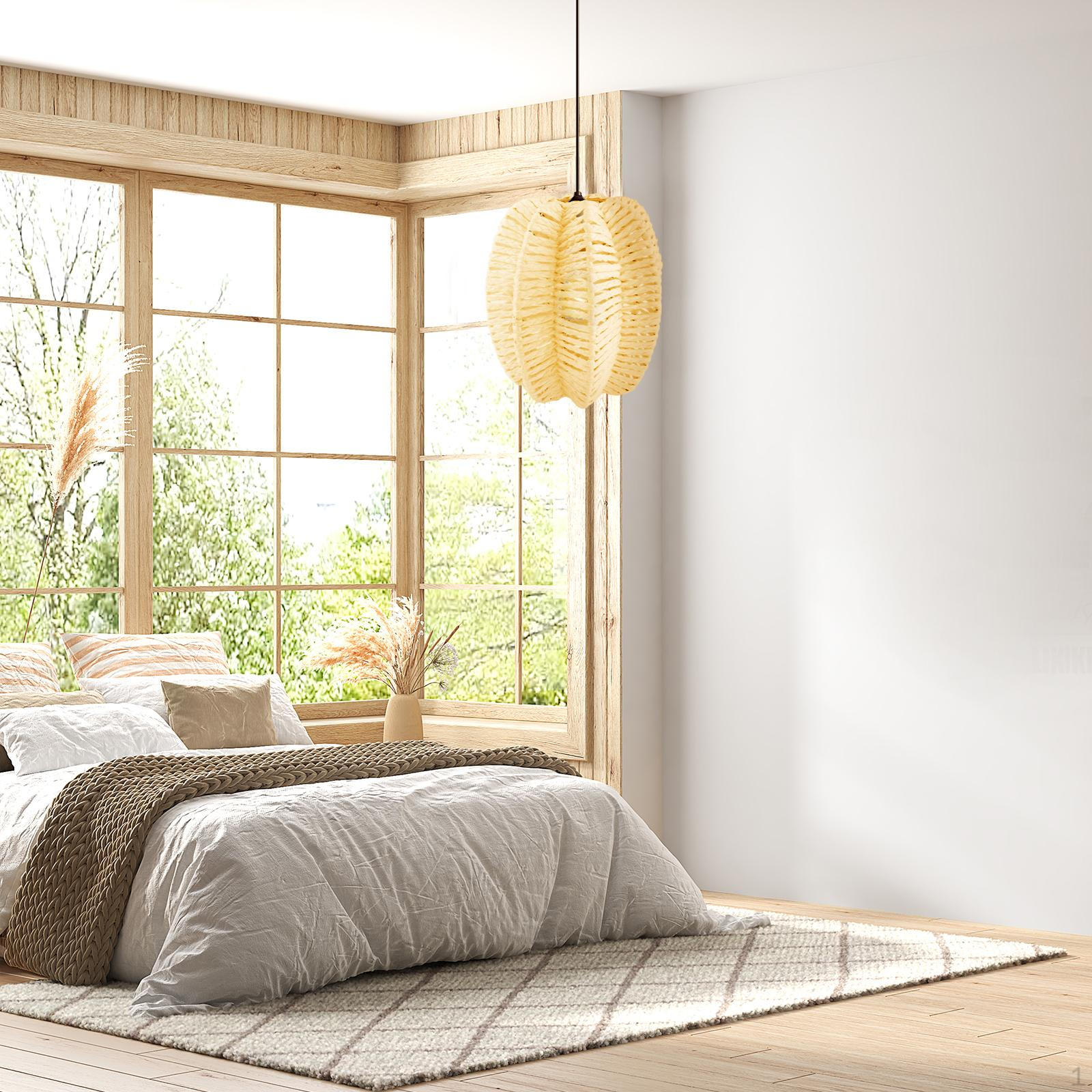 

Handwoven Lamp Shade Hanging Pendant Light Cover Droplight Decors Fitting Ceiling Fixture