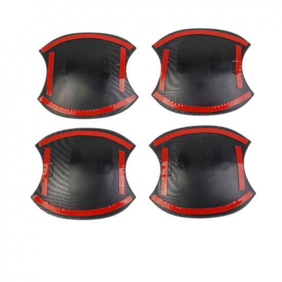For Toyota Tundra   Carbon Fiber Side Door Handle Bowl Cover Trim 4pcs