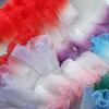 13 Cm X 1 Yard Pleated Fabric Three-Dimensional Pleated Transparent Edge Crepe Fabric Iridescent Gradient Wavy Trim