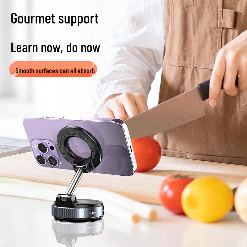 Foldable Magnetic Car Phone Holder with Vacuum Suction