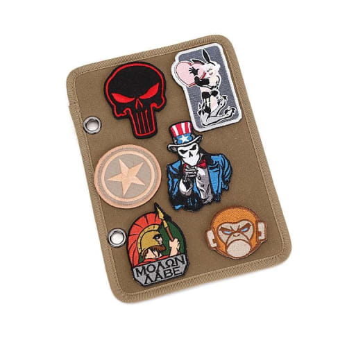 Nexxxly 4-Piece Set of Military Patch Holders with D-Rings for Airsoft, Special Forces, and Storage (OD)