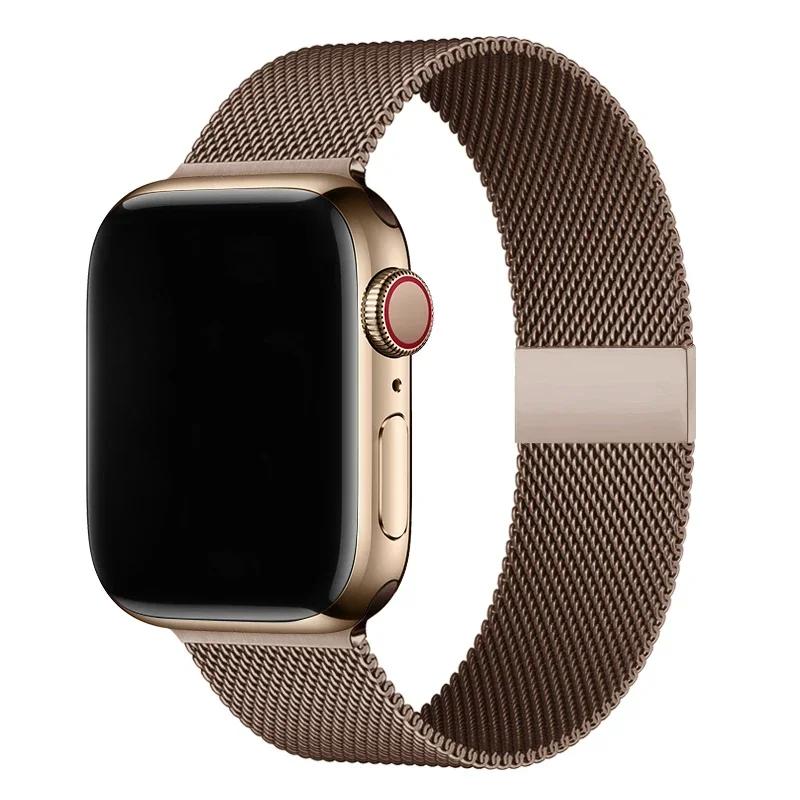 Milanese Loop Band for Apple Watch Strap Ultra 49mm 46mm 45mm 44mm 41mm 40mm Metal Wristband Bracelet Iwatch Series 9 8 7 6 5 4 3 SE