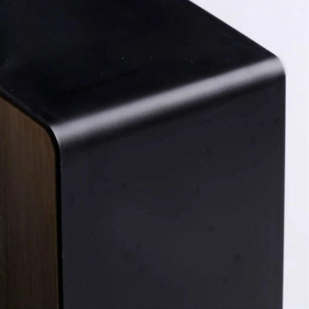 Square Napkin Holder Bamboo Cover Paper Storage Organizer Storage Box Tissue Box Household