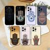 Hamsa Hand Of Fatima Art Phone Case For iPhone 17,16,15,14,13,12,11 Plus,Pro Max,XS,Soft Silicone Black Cover