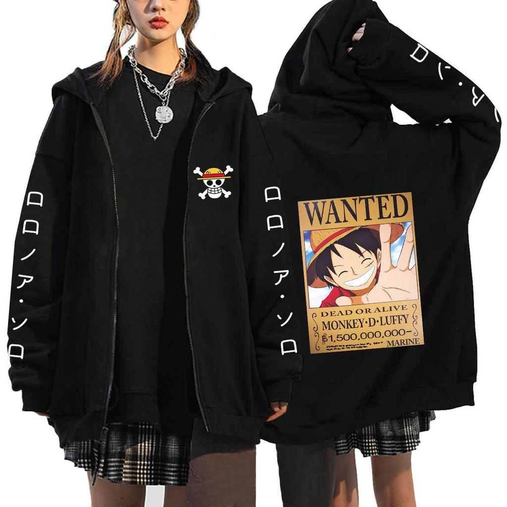 ONE PIECE Japanese Anime Luffy Chopper Zipper Hoodies Sweatshirts Women Men Cartoon Jackets Sweatshirt Unisex Streetwear Autumn Coats Tops Cardigan