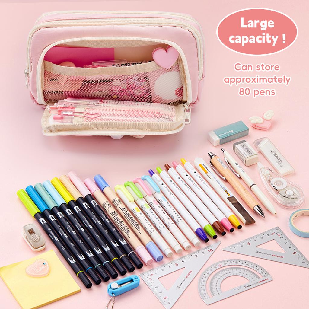Kawaii Pencil Case Large Capacity Student Multifunci Cute Pencil Bag Ins Style Storage Bag Back To School Korean Stationery