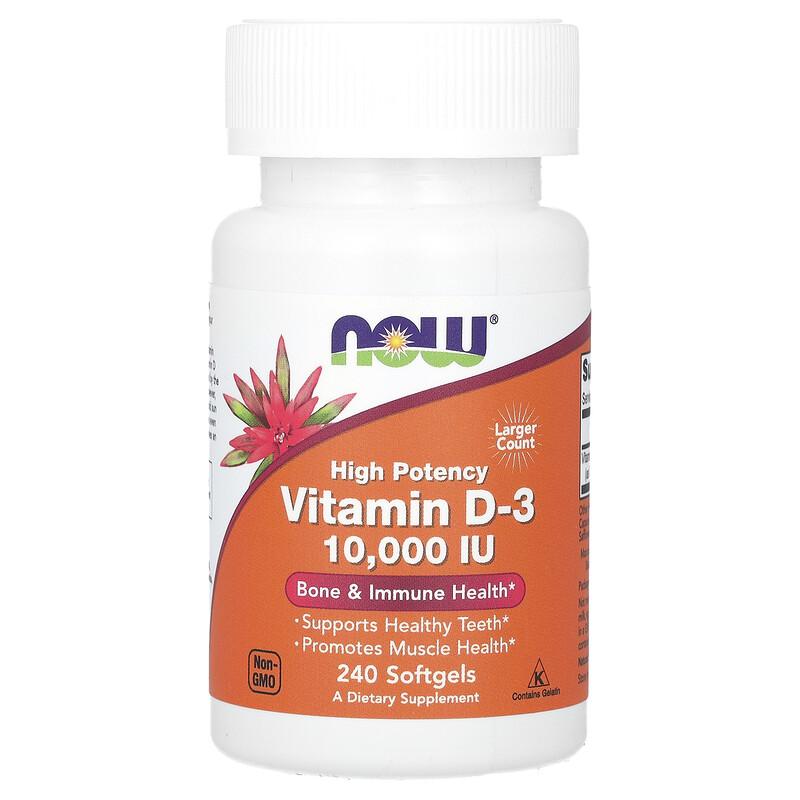 Vitamin D-3, High Potency, 10,000 IU, 240 Softgels