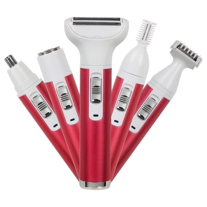 Women's 5-in-1 USB Rechargeable Multifunctional Epilator Set for Painless Full-Body Shaving