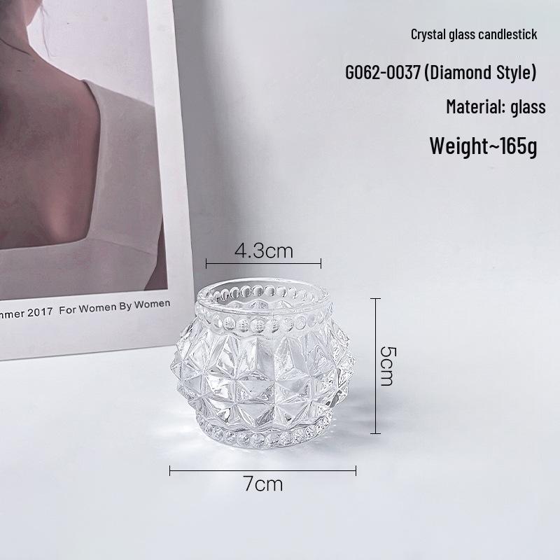 Nordic Glass Candlestick - Elegant Tea Light Holder for Weddings & Home Decor