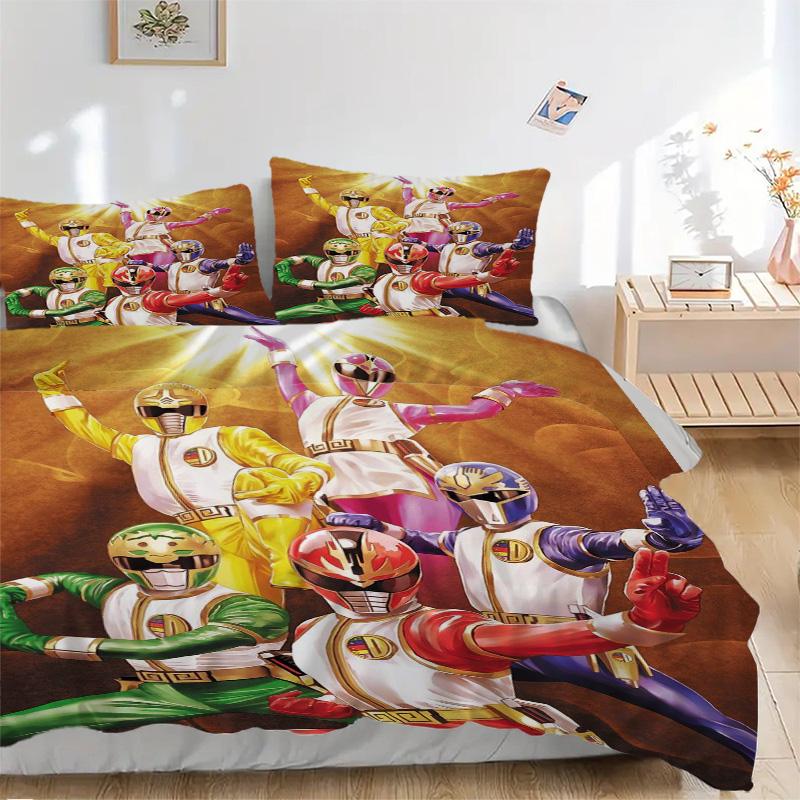 Power Rangers Teamup Print 3Pcs Bedding Setduvet Cover With 2 Bedropillowcase Home Birthday Gift