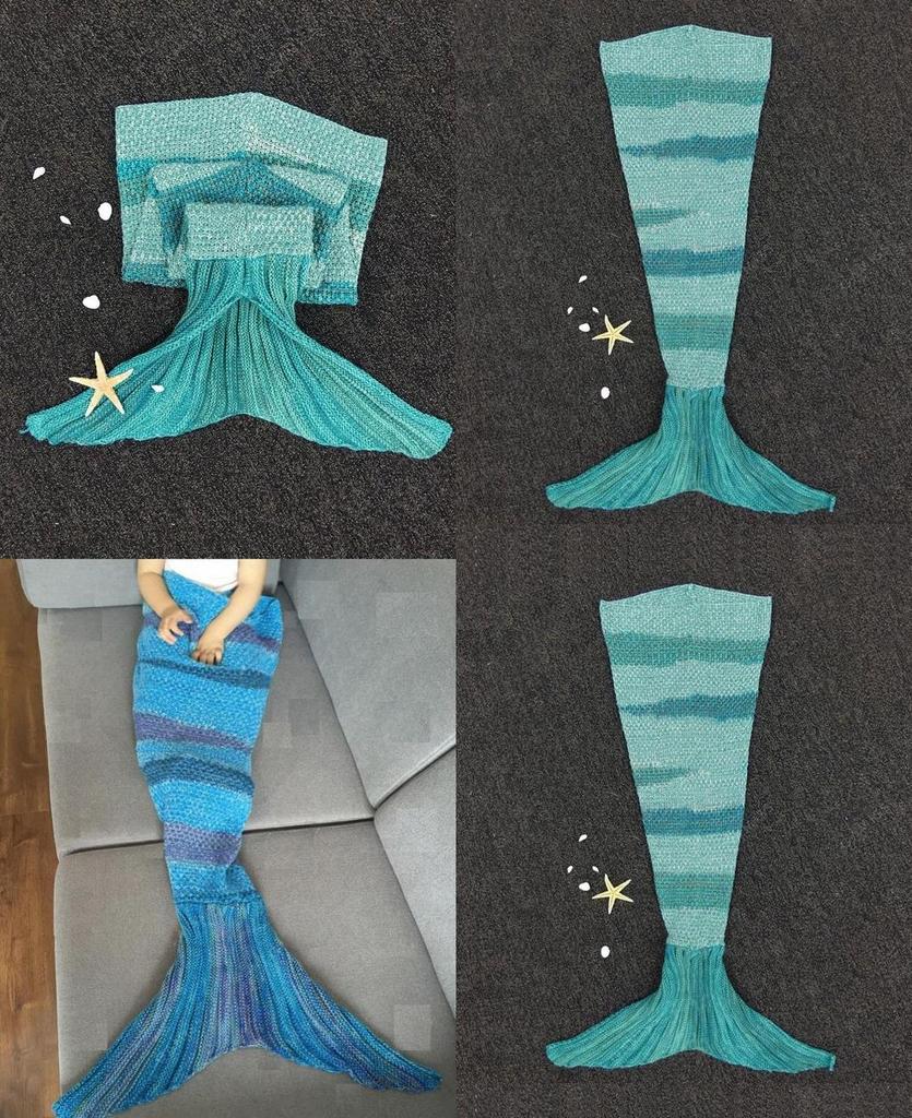 Acrylic Striped Mermaid Blanket For Home Office And Lounge Decor