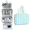 Multifunctional Organizer for Daily Essentials Stripes Travel Toiletry Bag 4 Compartments Waterproof Makeup Foldable Shower Kit Camping And Gym Case,