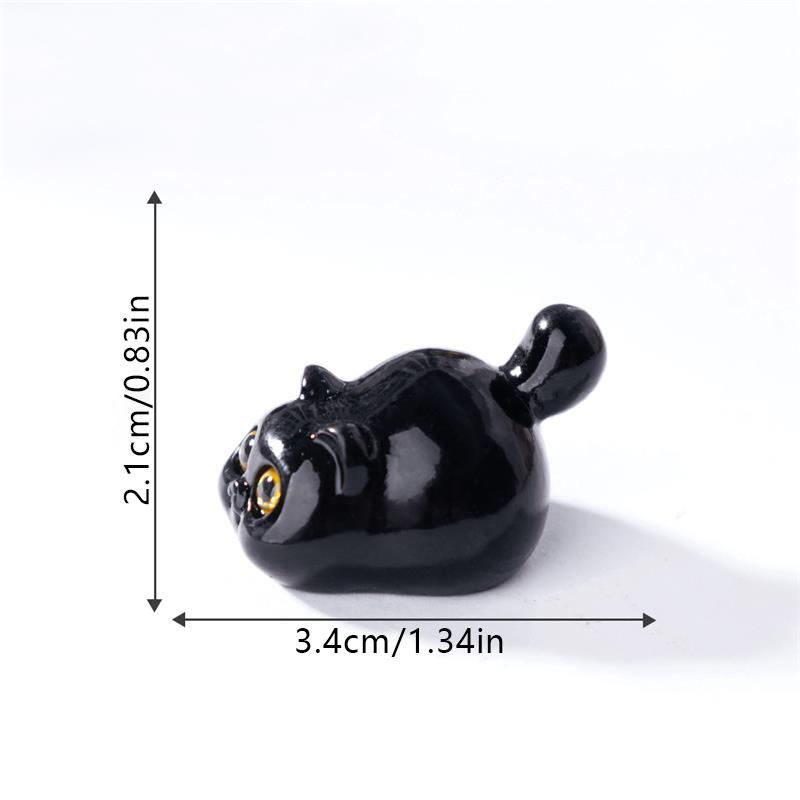 5Pcs/Bag Cute Little Black Cat Doll Car Ornaments Micro Landscape Ornaments Desktop Home Decoration Dollhouse Toy Accessory Gift