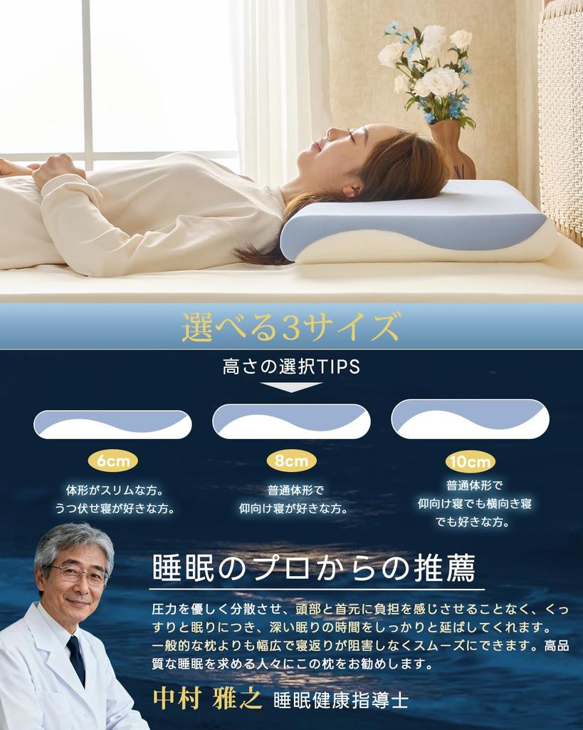 Fuwawa Cloud Pillow: Neck Pain Relief, Low-Profile, Thin Pillow for Deep Sleep [Luxury X 5-Star Hotel Specification], Made with NASA-Developed