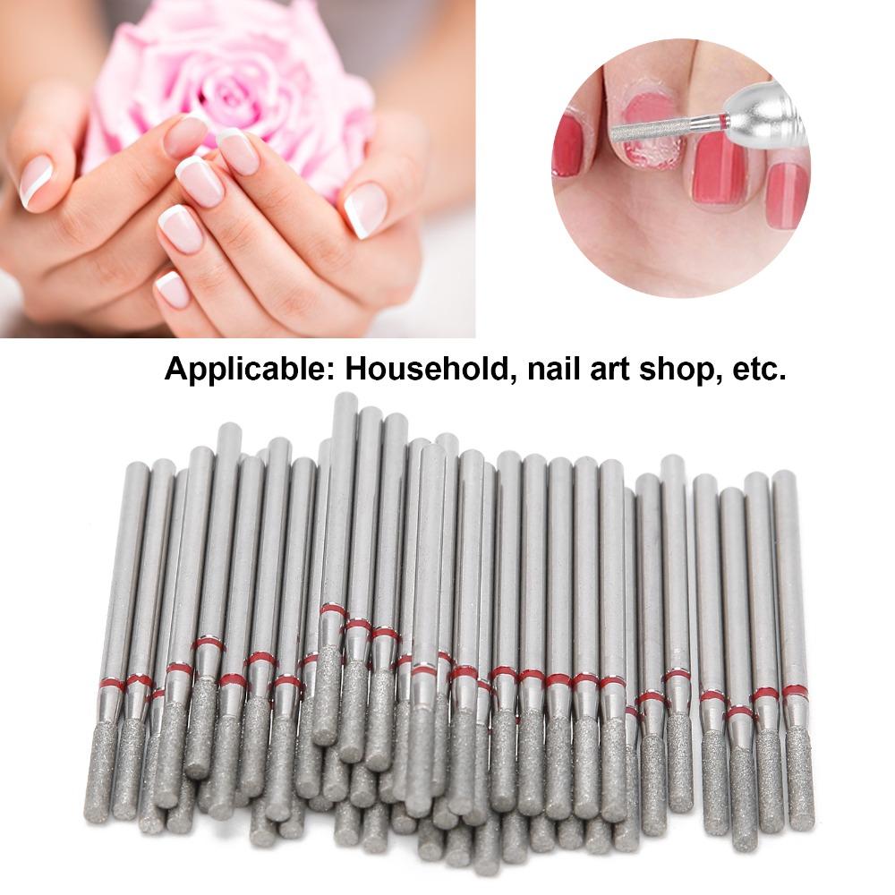 50pcs Flat Head Flat Head Nail Drill Bits Dead Skin Removal Nail Sanding Heads Salon Use