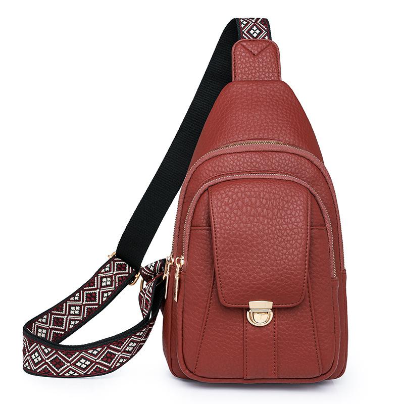 Torebka typu sling dla kobiet Modne saszetki biodrowe Torby na klatkę piersiową do pracy Zakupy Torby typu crossbody ze skóry wegańskiej dla kobiet Torebka typu sling plecak z regulowanym paskiem