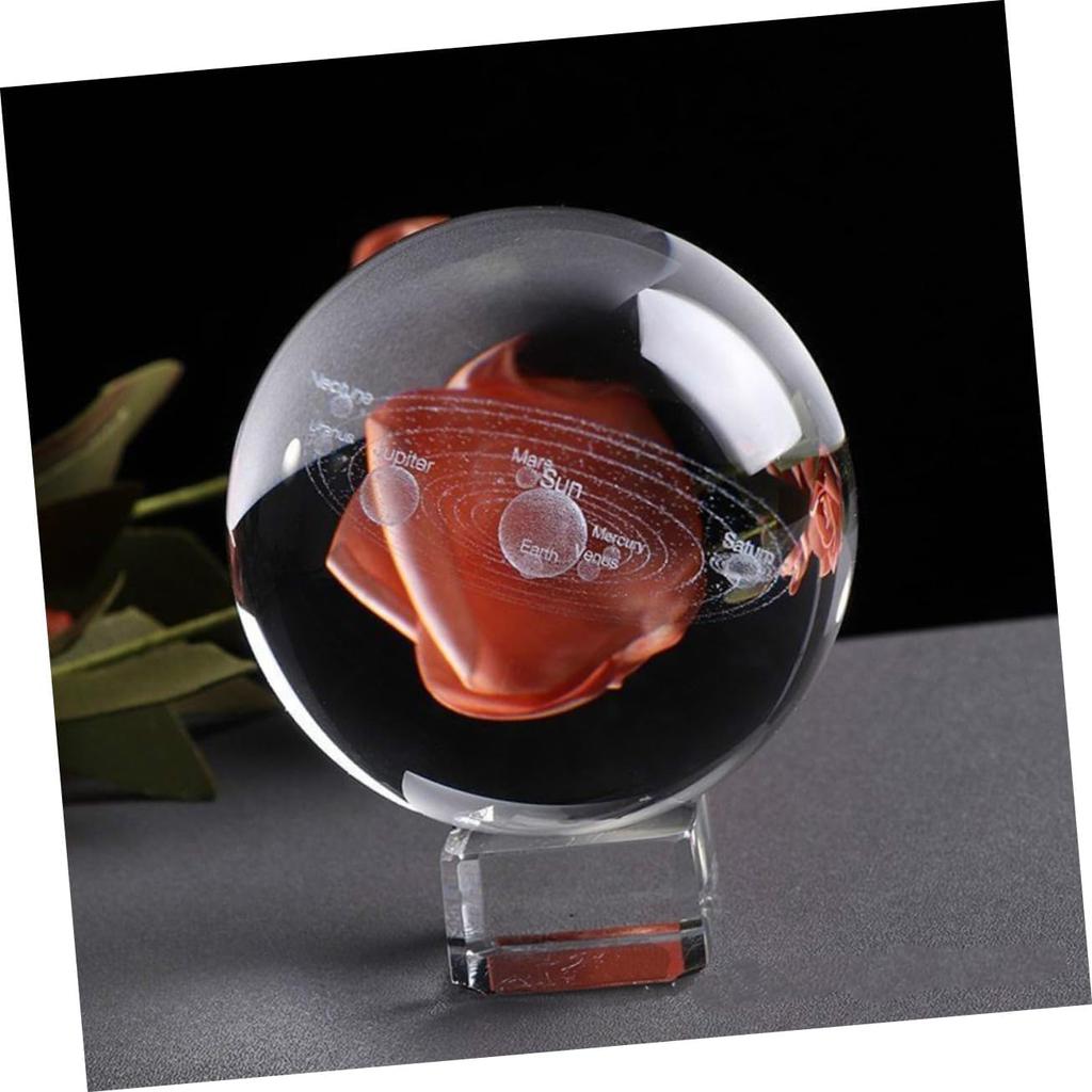3pcs Clear Crystal Ball Stand with Concave Elegant Display Holder for Round Items for Home Office and Collectibles