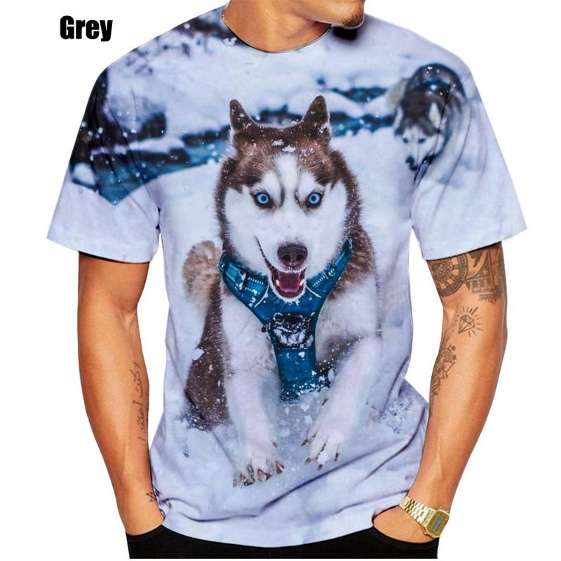New Fashion 3D Printed Men/women T-shirt Animal Siberian Husky Funny Personality Creative Summer O-neck T-shirt