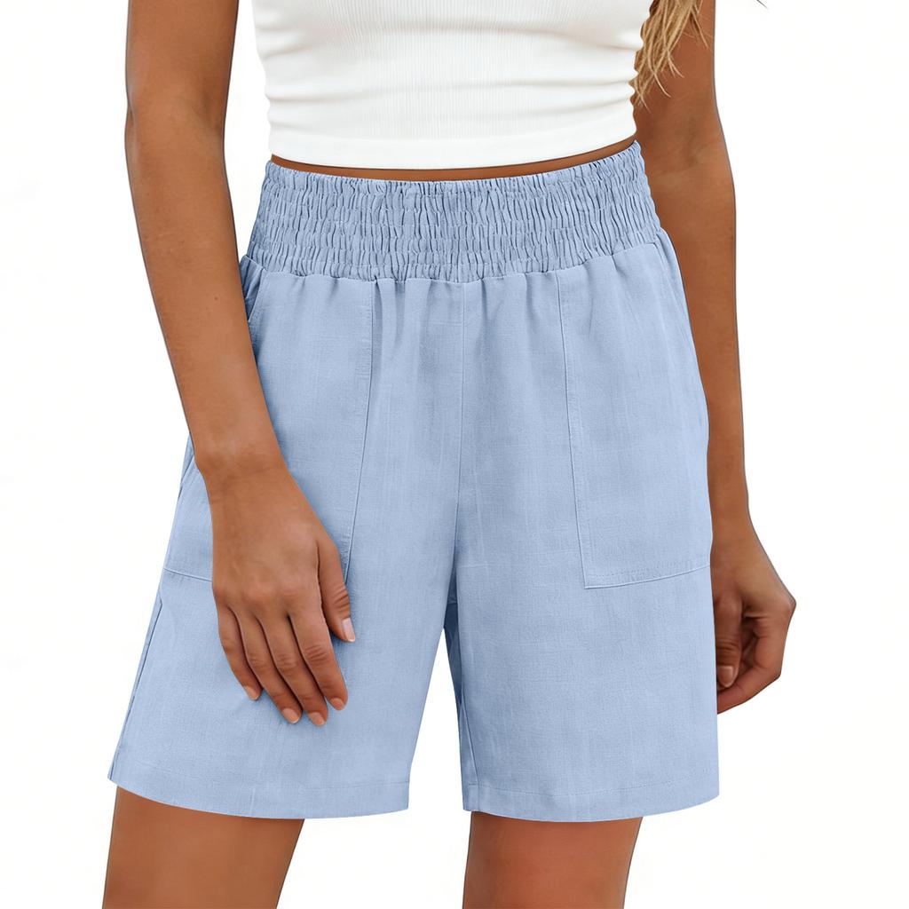 Shorts For Women Casual Summer High Waisted Wide Leg Beach Vacation Shorts With Pockets