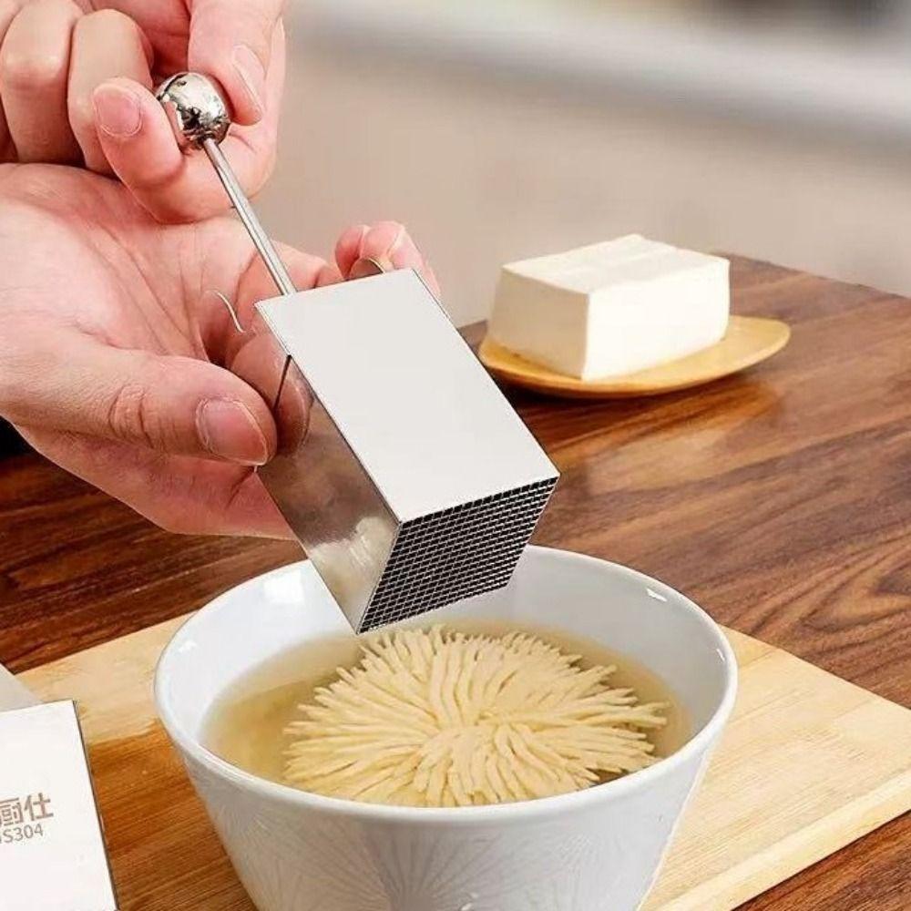 Creative Stainless Steel Tofu Cutter Manual Square Chrysanthemum Shape Slicer Ultra-Thin Tofu Press Mold Hotel