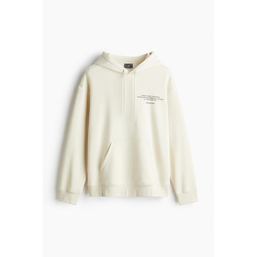

HM LooSe Fit Print Hoodie кремовый HoneSt Carl S XS
