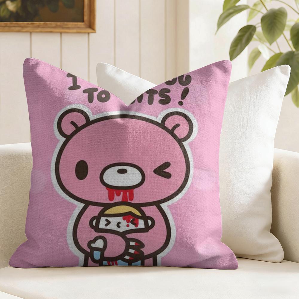 Cartoon Ggloomy Cushion Cover Eco Linen Pillow Case DoubleSided Print Breathable Durable Zipper Home Decor Gift