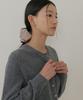 Lingseoul Cashmere Round Knit Cardigan-Melange