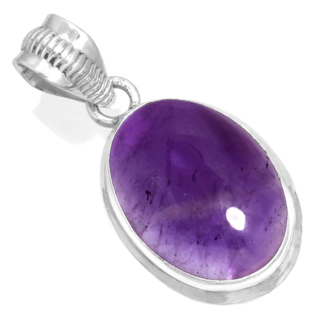925 Sterling Silver Pendant Women Handmade Jewelry Valentine's Day Gift Amber Amethyst Black Onyx Carnelian Garnet Quartz Green Onyx Gold Stone