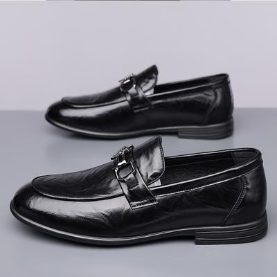 Herren Leder Freizeitschuhe Herren Frühling Slipper Slip-on Business Lederschuhe Klassische Mokassins Atmungsaktive Schuhe Allround-Flats