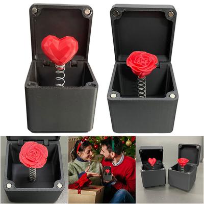Cutie surpriză elegantă cu trandafir și inimă, ideală pentru cadouri romantice de Ziua Îndrăgostiților, aniversări și zile de naștere